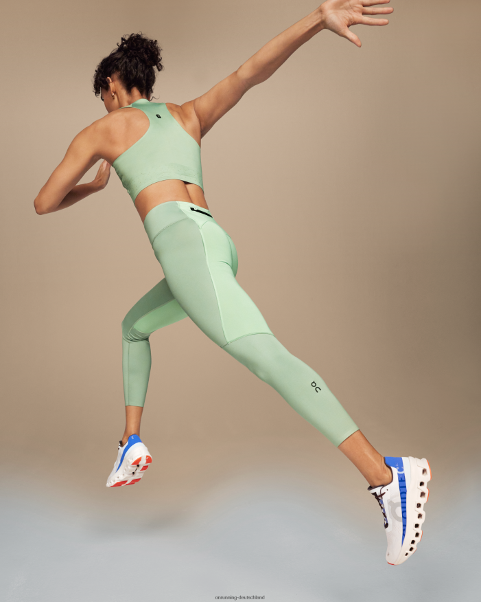 Frauen 4TJ868281 Moos/Bach Performance-Strumpfhose 7/8 On Running