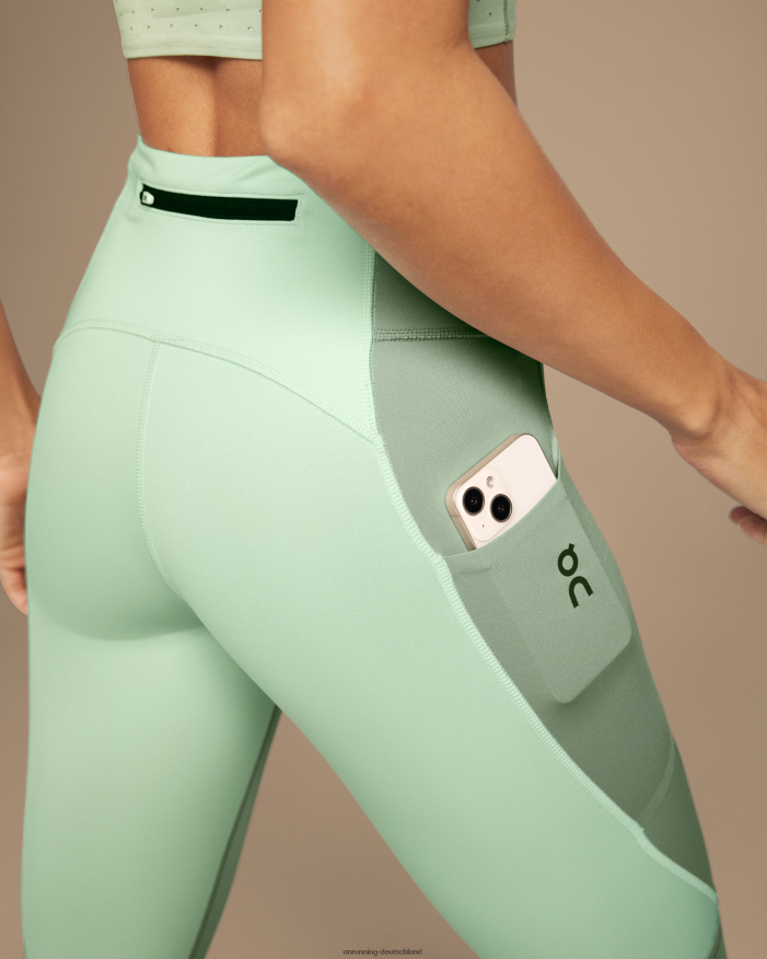 Frauen 4TJ868281 Moos/Bach Performance-Strumpfhose 7/8 On Running