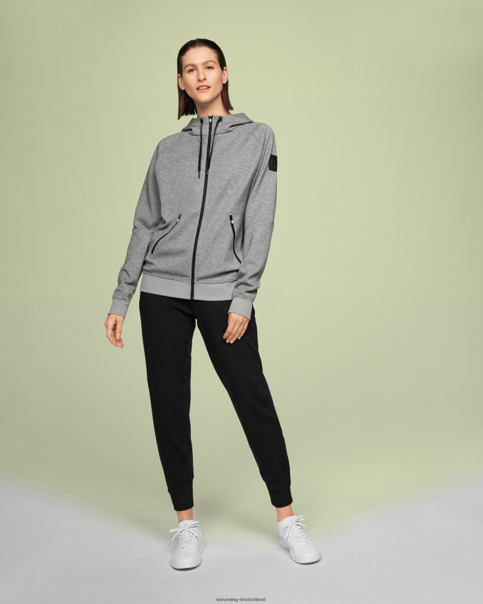 Frauen 4TJ868241 grau Kapuzenpullover mit Reißverschluss On Running