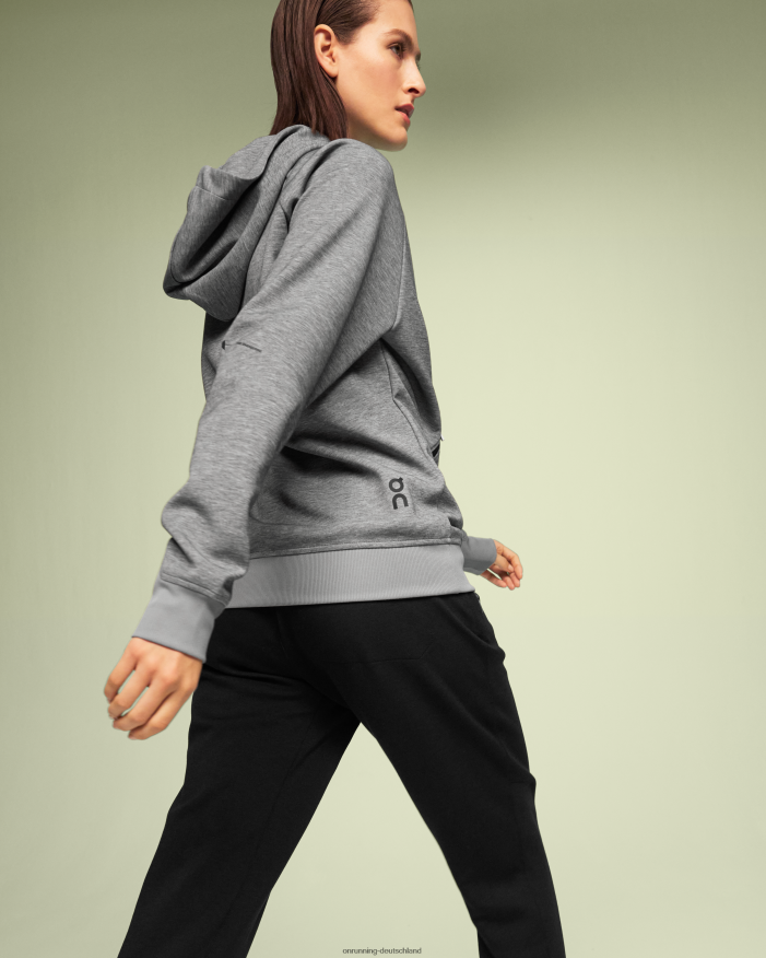 Frauen 4TJ868241 grau Kapuzenpullover mit Reißverschluss On Running