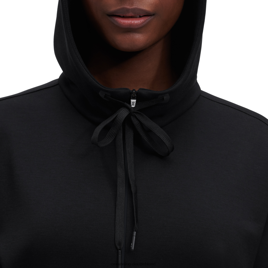 Frauen 4TJ868243 Schwarz Kapuzenpullover mit Reißverschluss On Running