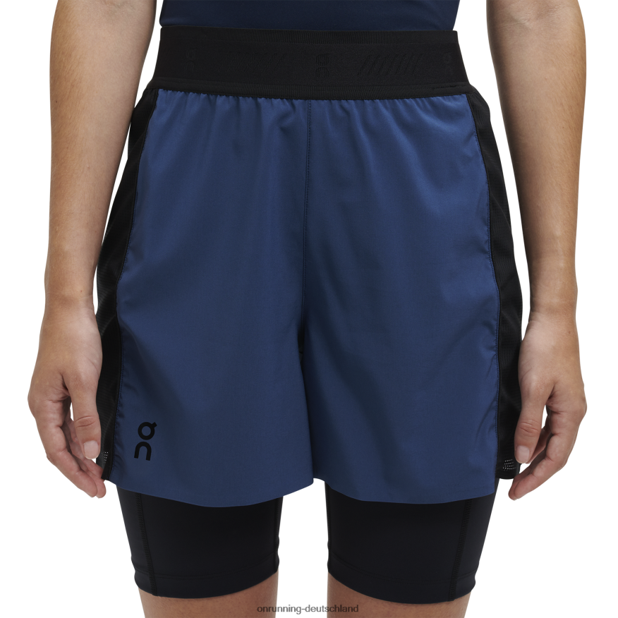 Frauen 4TJ868134 Denim/Schwarz aktive Shorts On Running