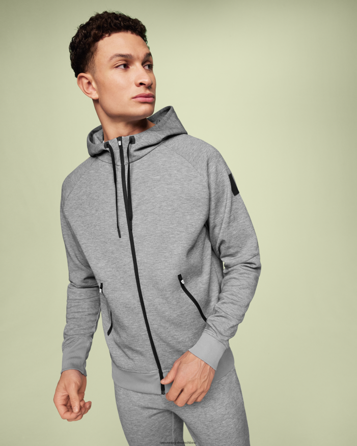 Männer 4TJ868715 grau Kapuzenpullover mit Reißverschluss On Running