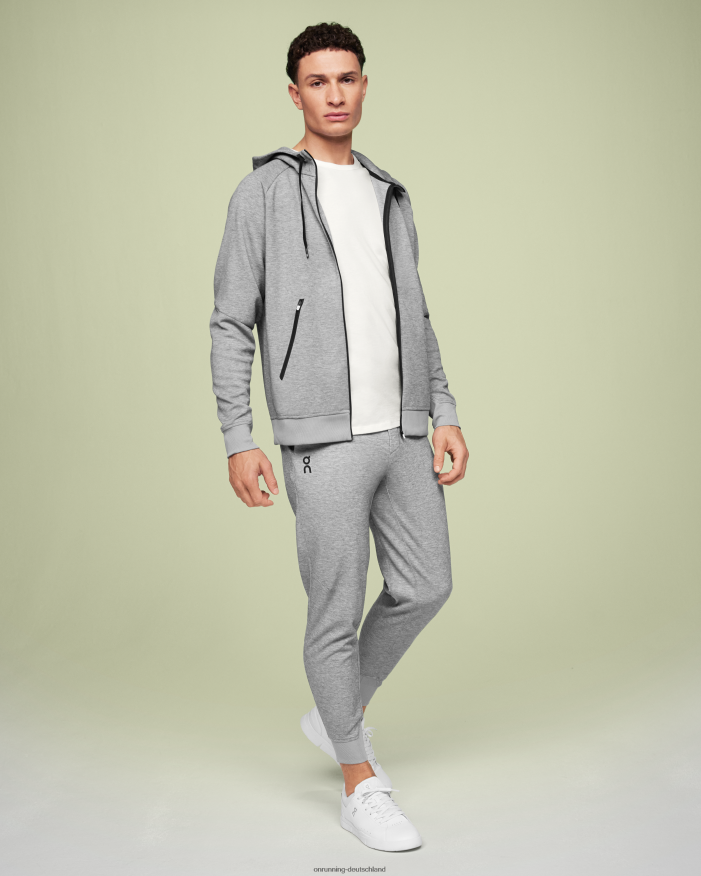 Männer 4TJ868715 grau Kapuzenpullover mit Reißverschluss On Running